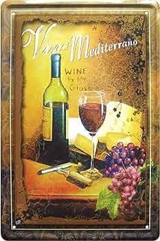 Insegne: Blechschild-VINO MEDITERRA – Nuovo e nell'imballaggio originale da Rupperswil venduto da big-one-sale