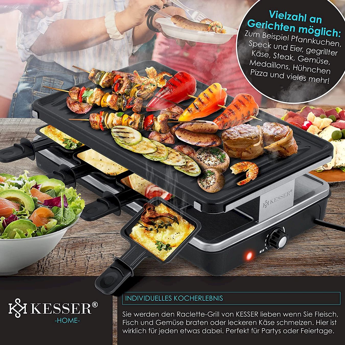 Küchengeräte: KESSER Raclette Tischgrill Schwarz – Neu und originalverpackt aus Bottighofen von zaap 5