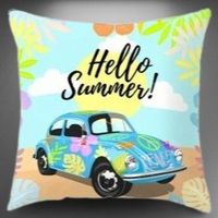 🌞 Cooler VW Käfer Kissenbezug "HELLO SUMMER!" 🌸💫