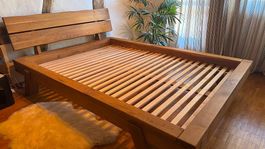 Futton Bett Massivholz Eiche