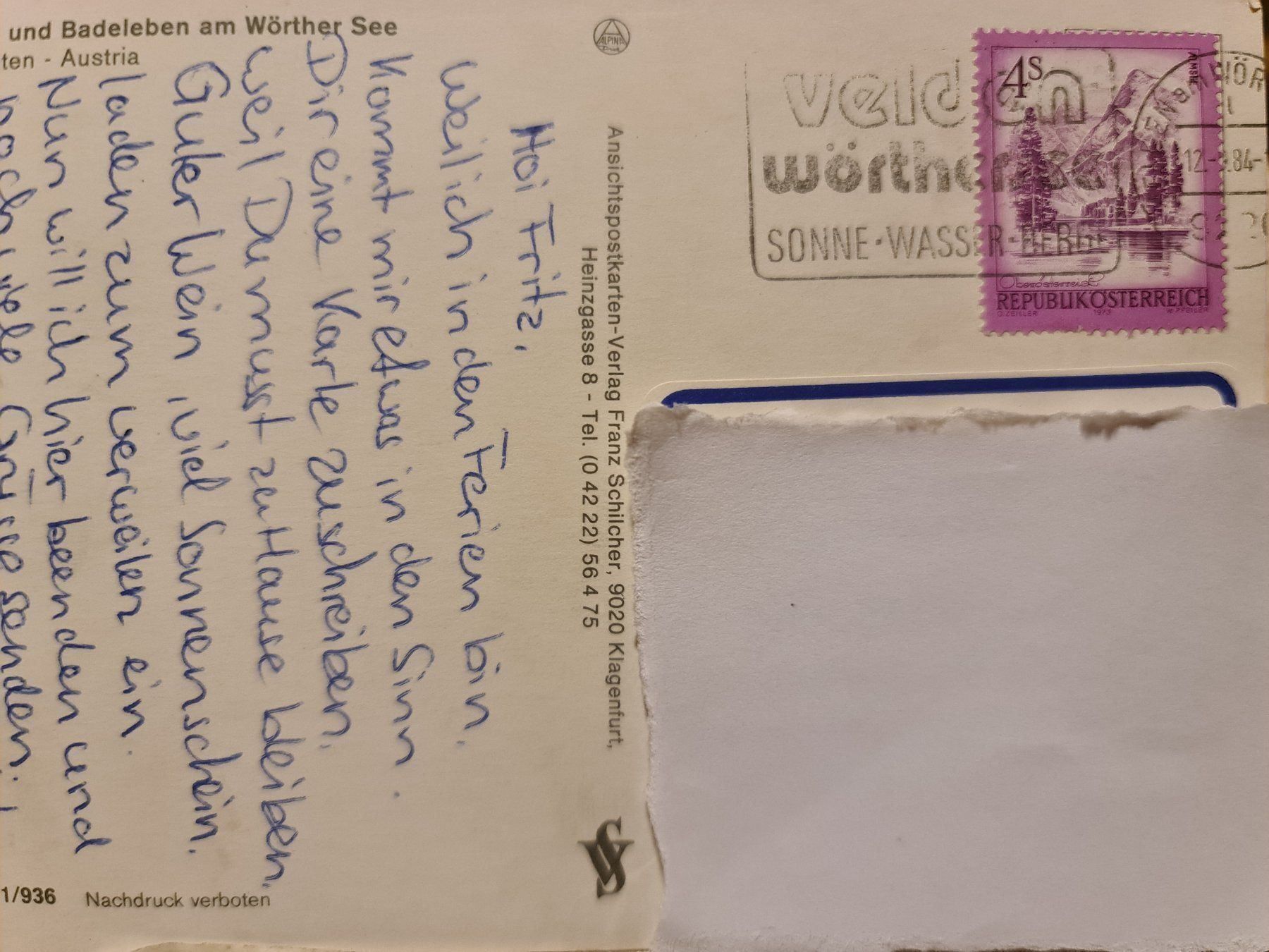 Cartoline postali: Ansichtskarte Wörthersee Velden – Usato da Dintikon venduto da Vexi 1