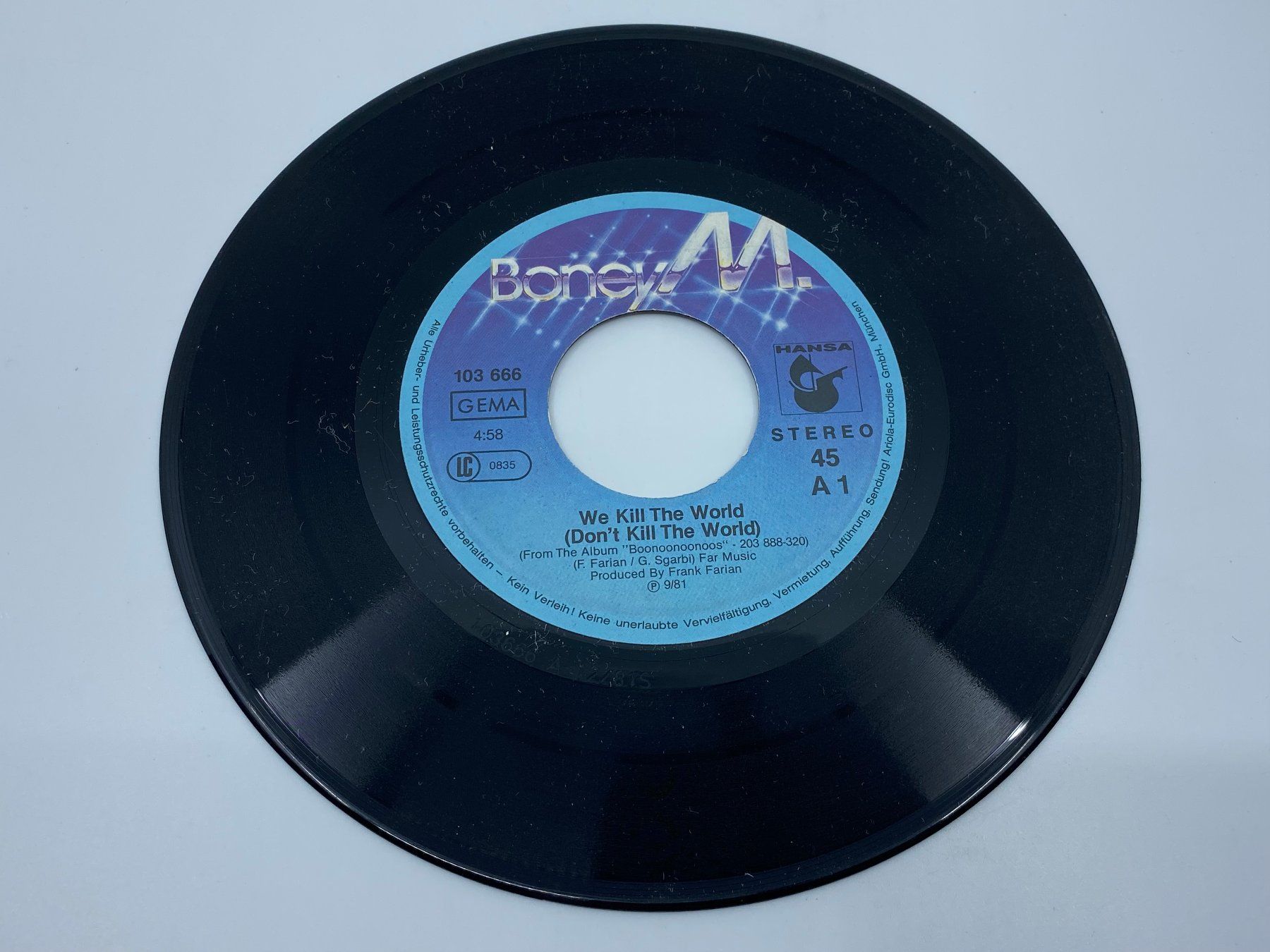 Dischi in vinile: Boney M. - We kill the World und Boonoonoonoos – Usato da Langwiesen venduto da Restposten-24 3