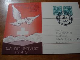 Karte Tag der Briefmarke 1940 St Gallen, deutsche Karte