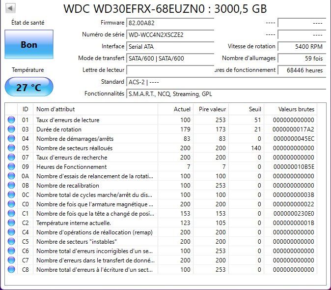 Western Digital Disques durs: WD Red WD30EFRX 3TB Nas HDD – D'occasion à Lausanne par ericdall 1