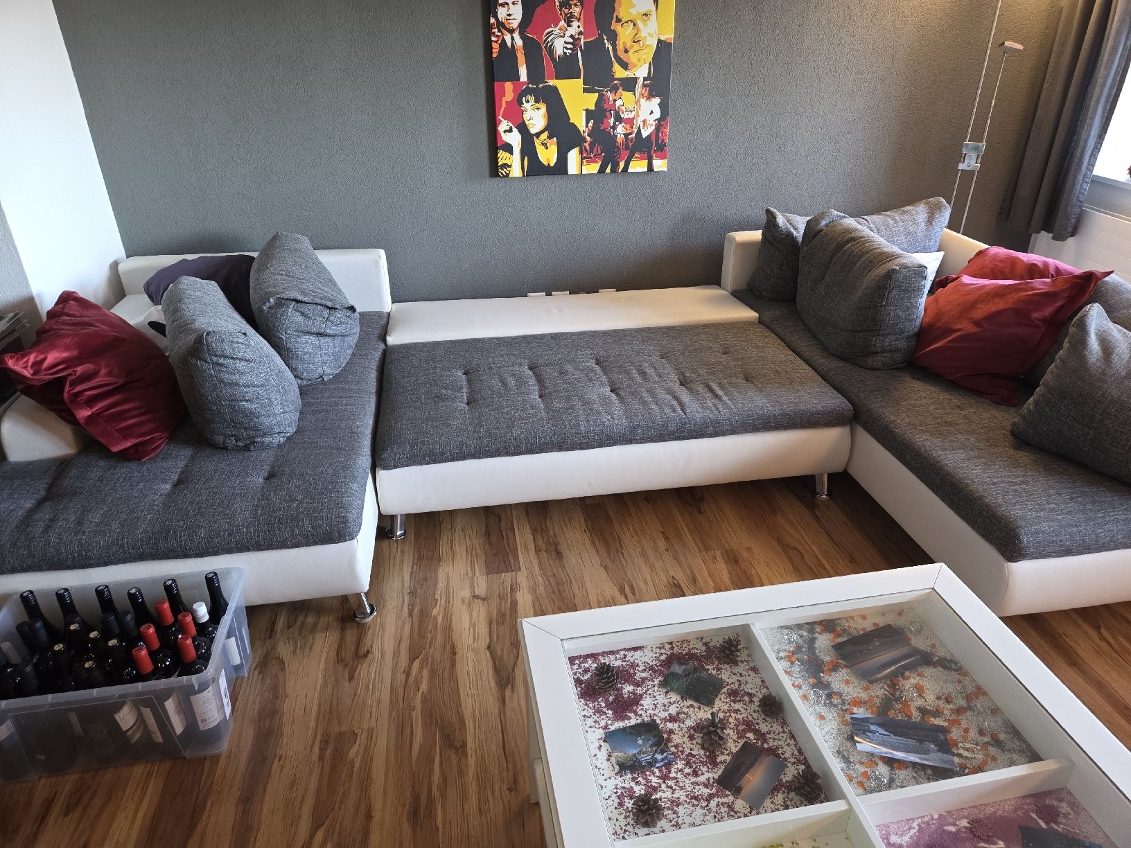 Sofas: Wohnlandschaft Sofa Ecksofa Stoff grau/weiss Gebraucht – Gebraucht aus Egerkingen von marc.feurer 7