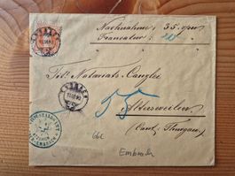CH-Brief aus Embrach 1893 mit spez.STempel Zustand gem.Bild