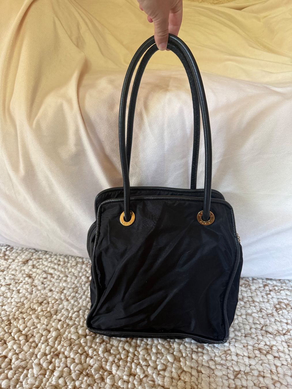 Celine Borse da donna: Sac à main Tote Céline en Nylon noir – Usato da Lausanne venduto da Titivintage