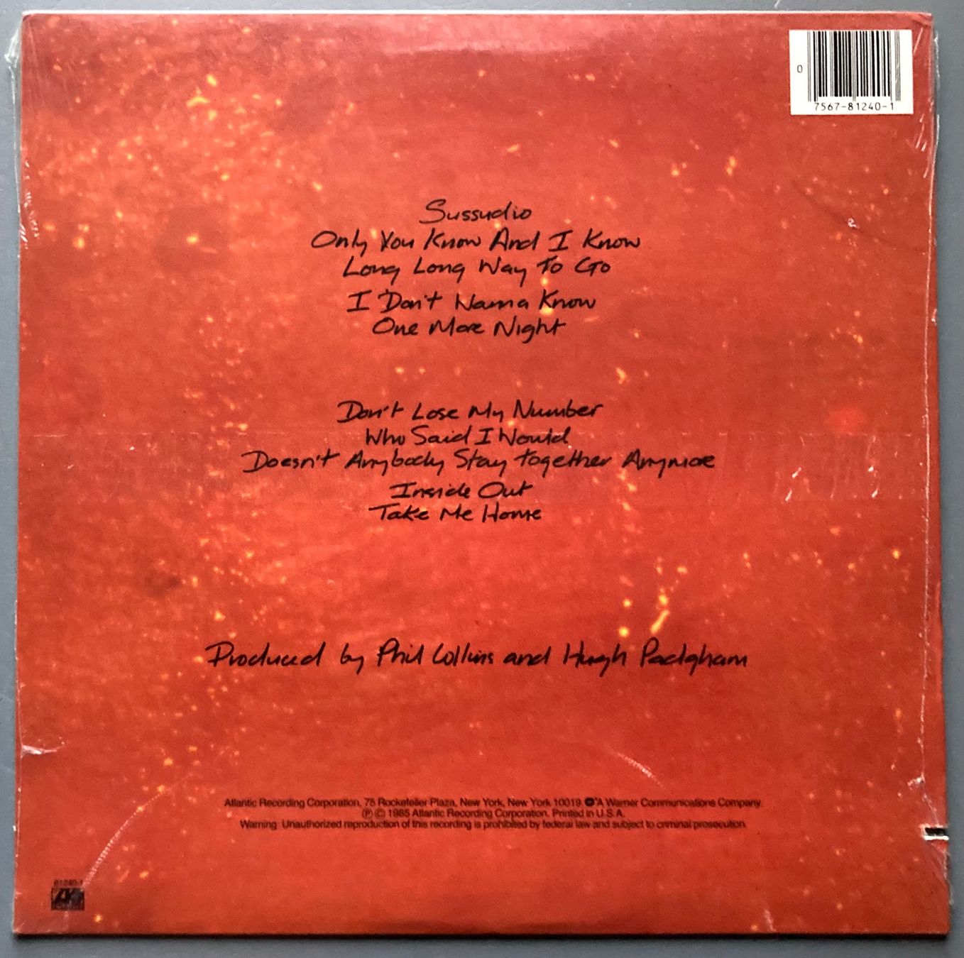 Dischi in vinile: GENESIS / PHIL COLLINS - NO JACKET REQUIRED – Nuovo e nell'imballaggio originale da Poliez-Pittet venduto da Newtown-Records 1