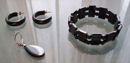 Schmuckset mit Armband und Ohrringen (Hämatit)