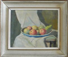 Früchte in Obstschale signiert Pauli Gut Pittore ticinese