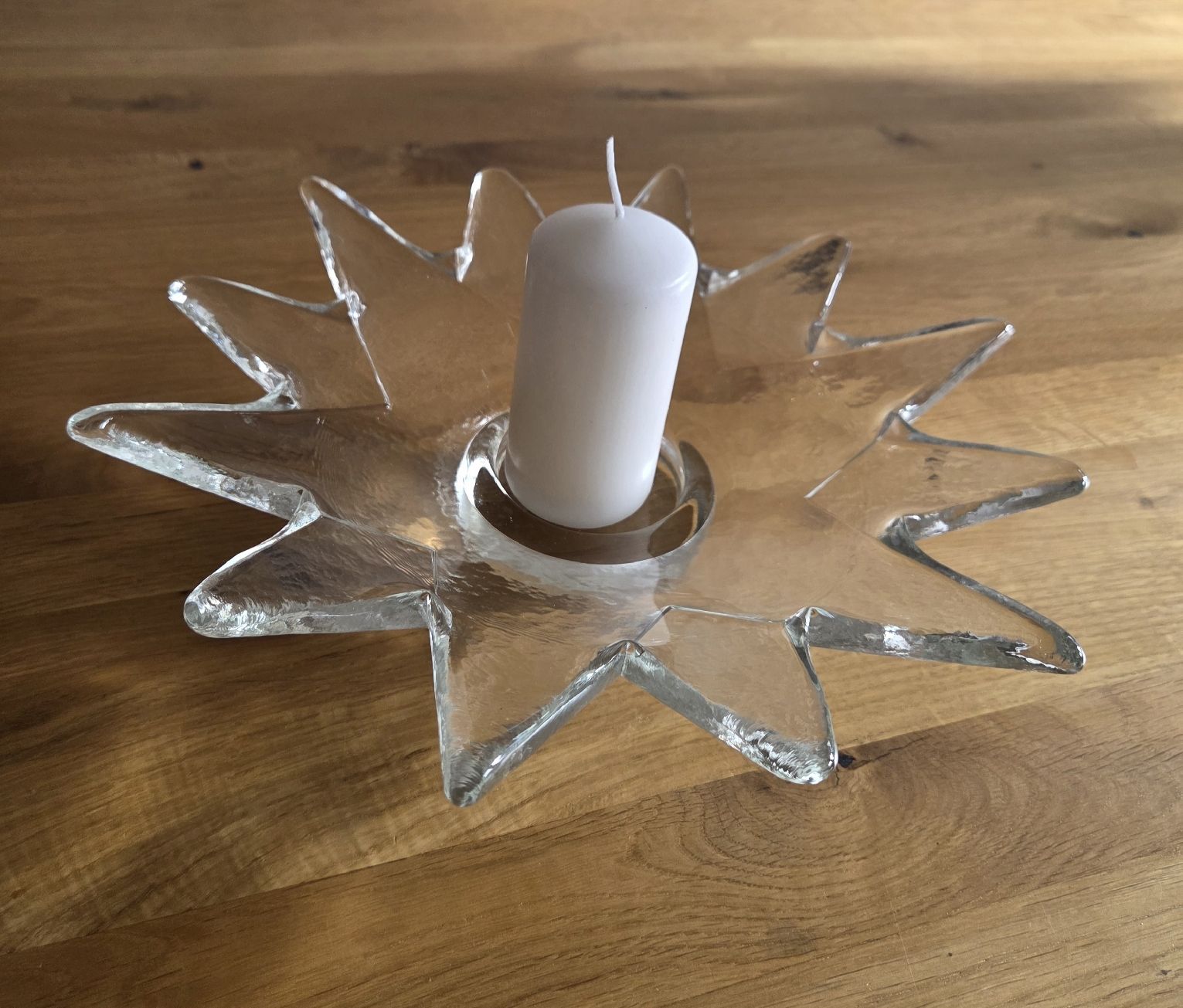 Alle Dekorationen: Kerzenhalter Glas Sternform transparent  – Gebraucht aus Lupfig von olivenbaeumli 1