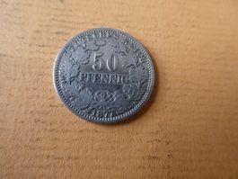 Dt. Reich 1877 A, 50 Pfennig - Silber