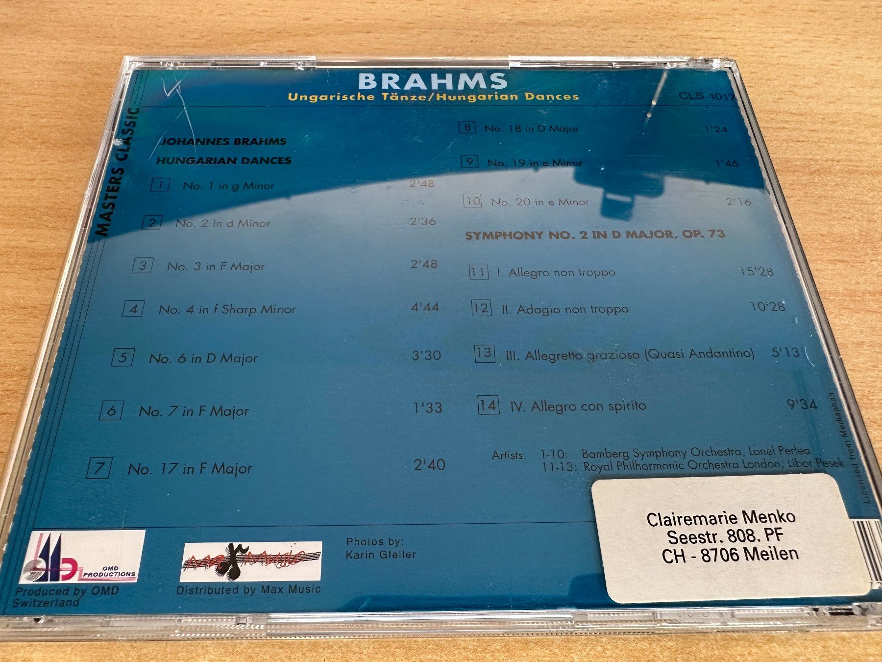 CDs: G7 Brahms Hungarian Dances / Symphony No. 2 in D Major – Gebraucht aus Rikon im Tösstal von Alpenmutz 1