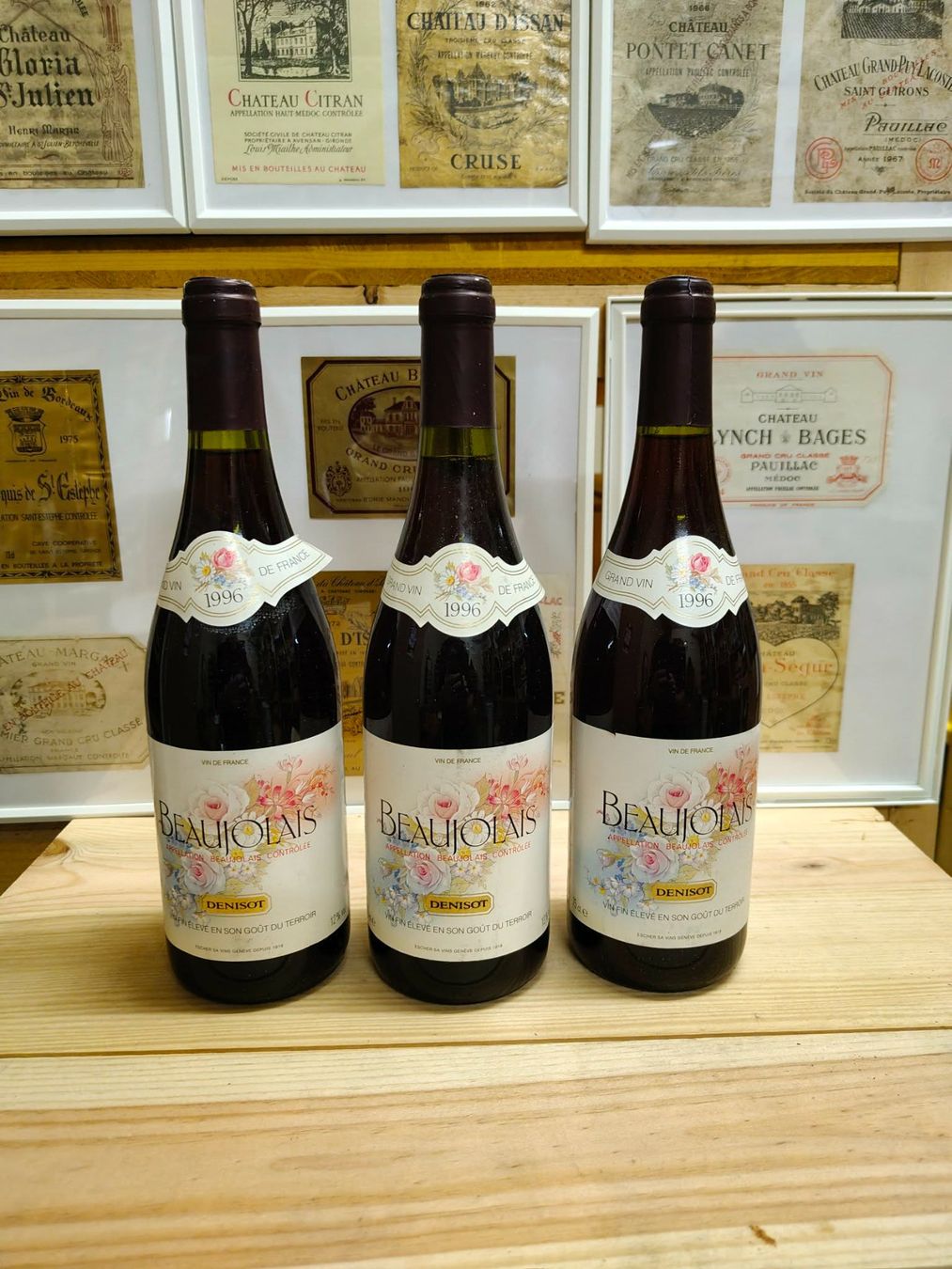 Vino: 3 X 1996 BEAUJOLAIS DENISOT – Nuovo e nell'imballaggio originale da Münchenstein venduto da weinundspirituosen