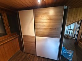 Schwebetürenschrank Holz Weiss 170 x 190 x 60