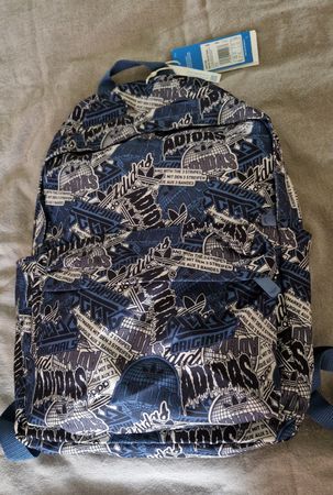 Adidas Rucksack "Boys Youth Topl", schwarz/weiss/blau