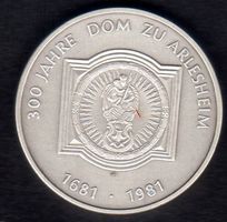 MEDAILLE VON 300 JAHRE DOM ZU ARLESHEIM 1681 - 1981