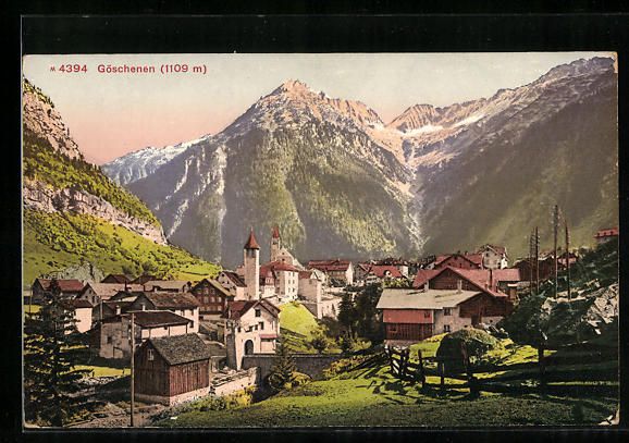 Cartoline postali: Göschenen, Ortsansicht mit Blick auf Be – Usato da Berlin venduto da bartko-reher