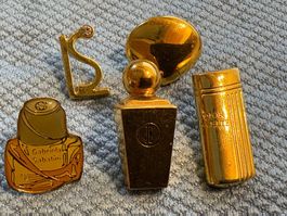 Pin Brosche Badge goldfarben, 5 Stk., von Parfummarken