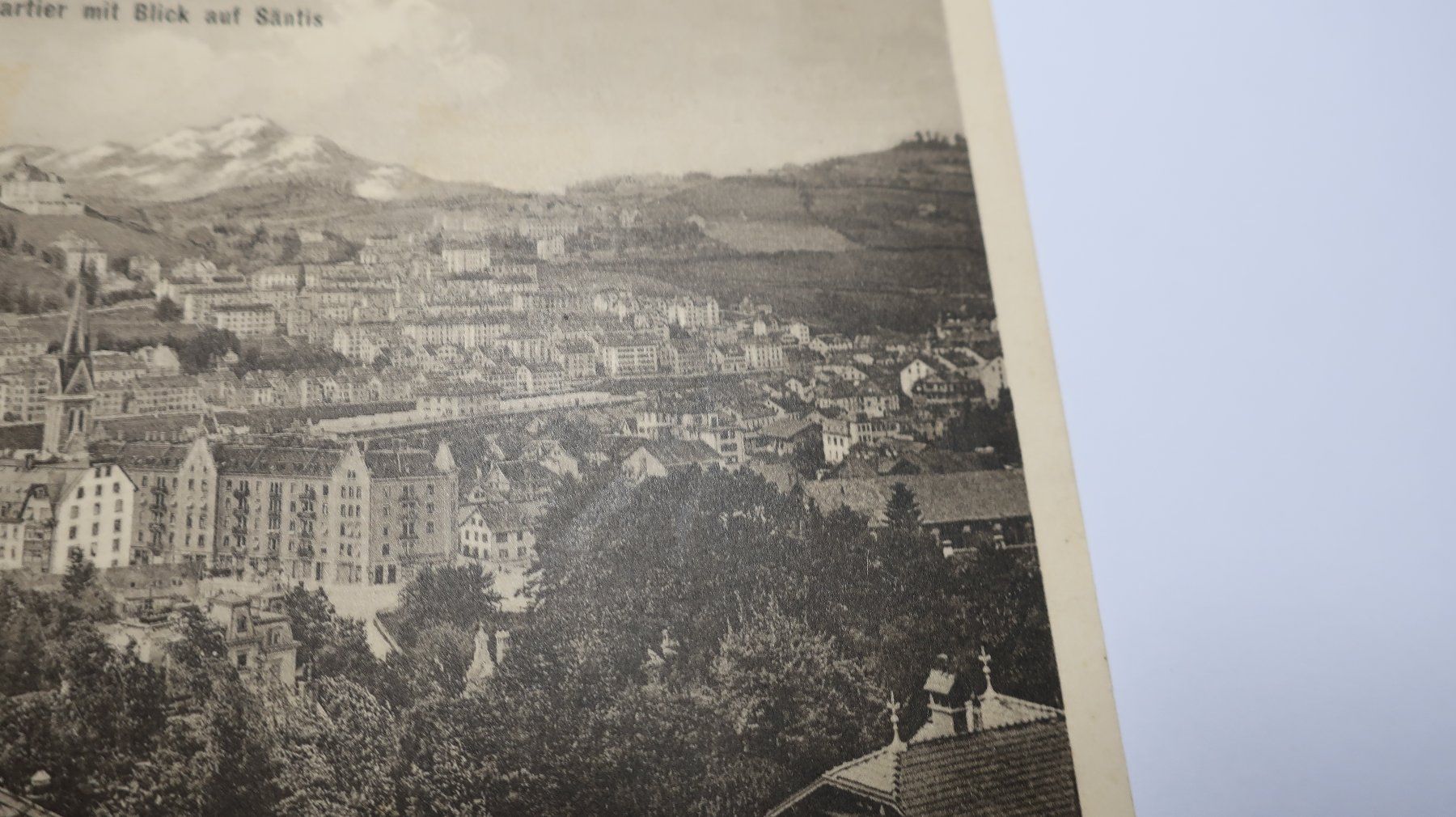 Cartoline postali: St. Gallen Westquartier mit Blick auf Säntis  1915 – Usato da Cormoret venduto da Pascalll2001 3