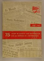 ARGUS PRESSE AG 75 JAHRE 1896-1971 ZÜRICH GENÈVE