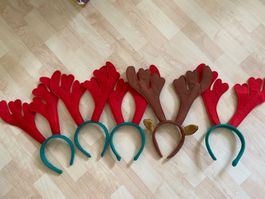 Rentier Haarreifen Set 5 Stück gebraucht rot braun