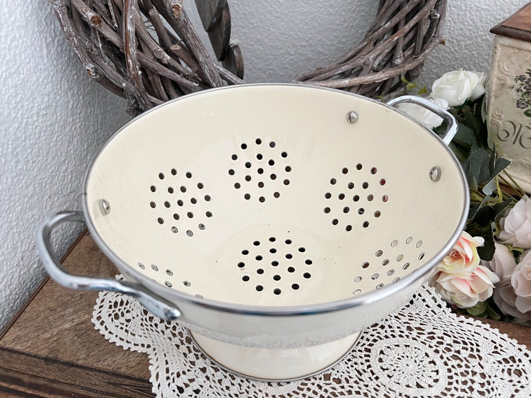 Elettrodomestici da cucina: Vintage Küchensieb - Emaille - Shabby – Usato da Walzenhausen venduto da Cerna007 8