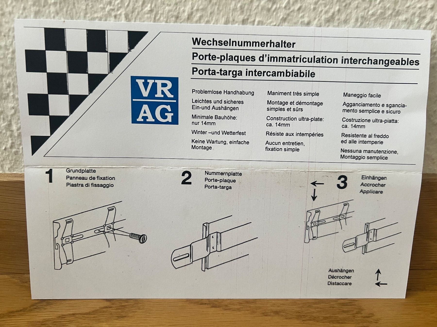 Supporti a parete: Wechselrahmen-Halter Set Neu – Nuovo e nell'imballaggio originale da Bern venduto da No1e 4