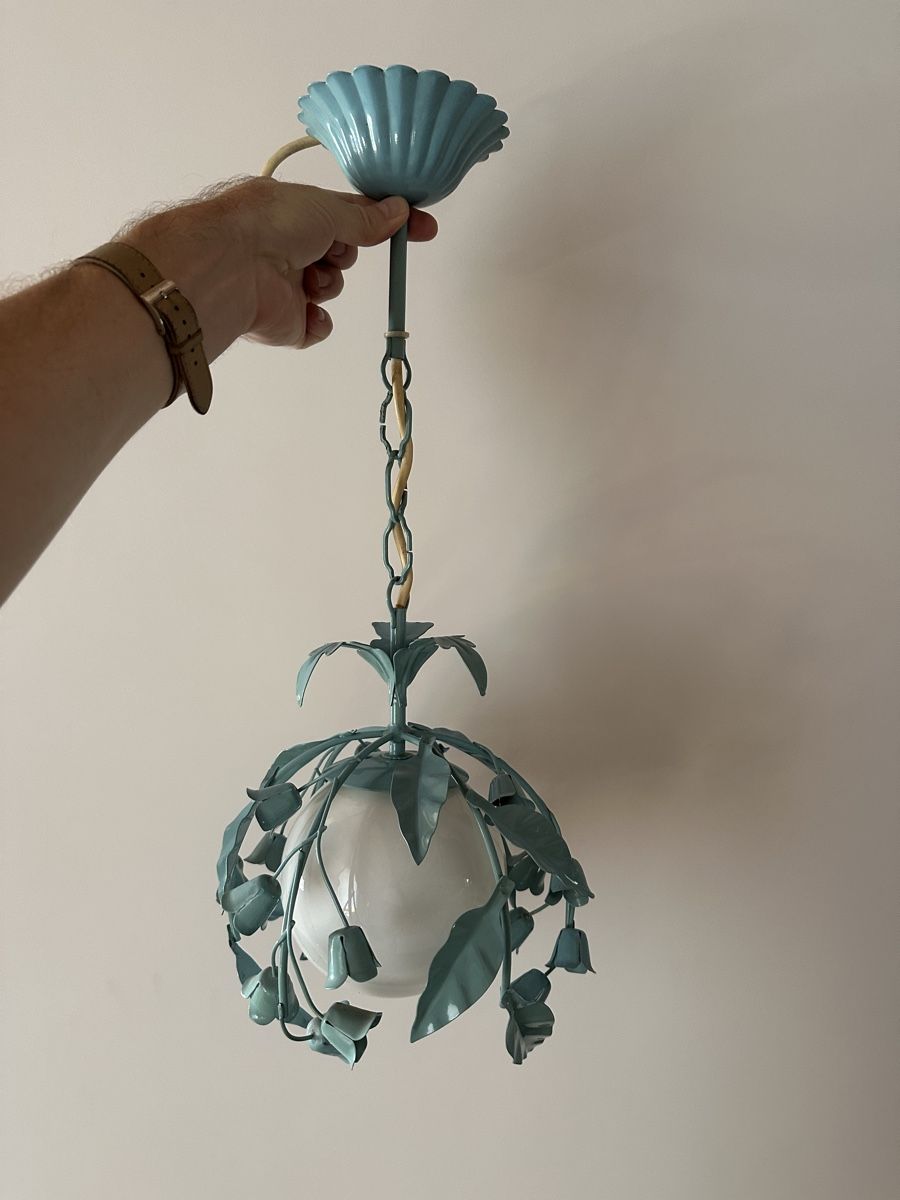 Kronleuchter & Deckenlampen: Vintage ceiling globe light with leaf and flower design – Gebraucht aus Russin von max_xwv2 1