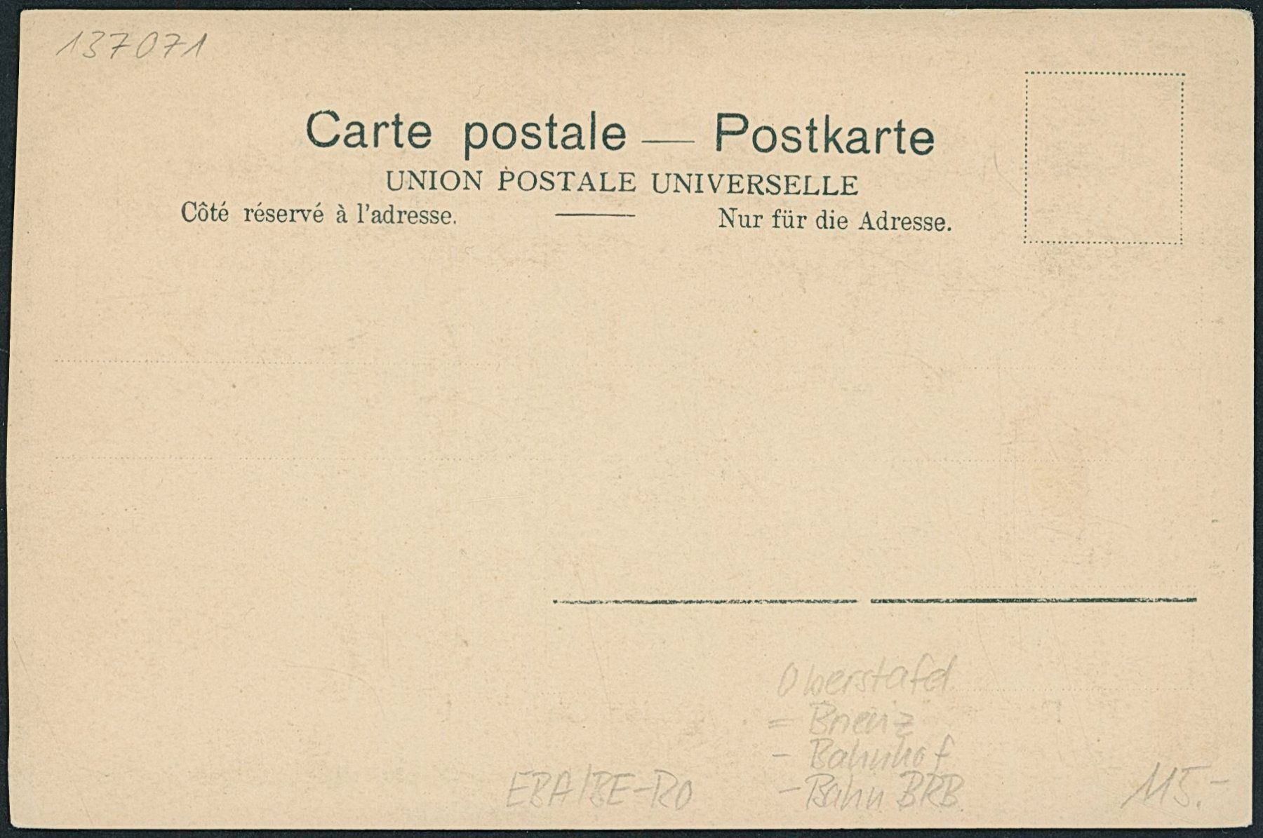 Cartoline postali: BE Oberstafel - Bahnhof BRB - Brienz – Nuovo (secondo la descrizione) da Schindellegi venduto da leecollect 1