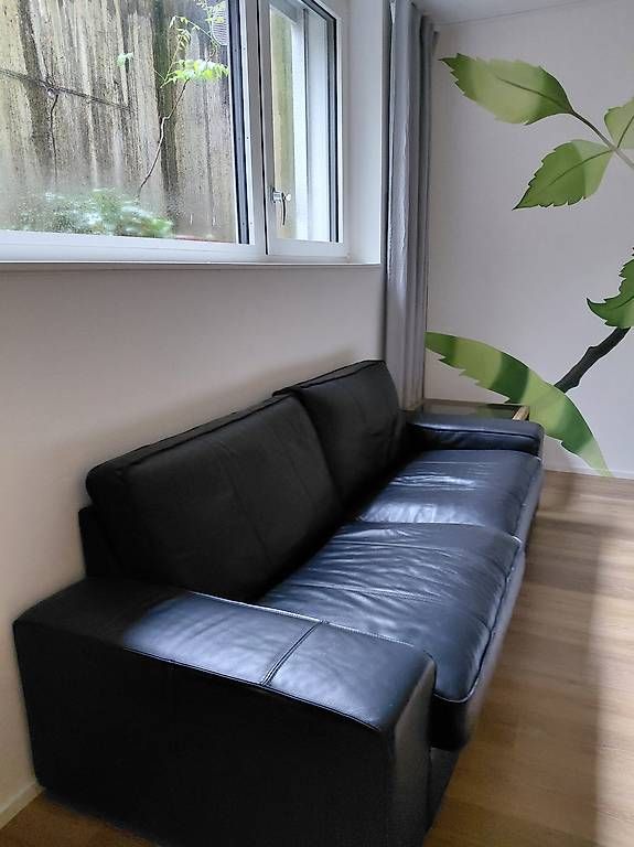 Ikea Divani: Ikea Ledersofa und Hocker/ Fussablage – Usato da Binningen venduto da eli_rcf2 4