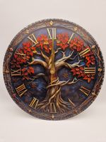 Horloge Murale 25cmD Arbre Nature Neuve