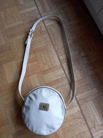Petit sac rond blanc vintage Aigner