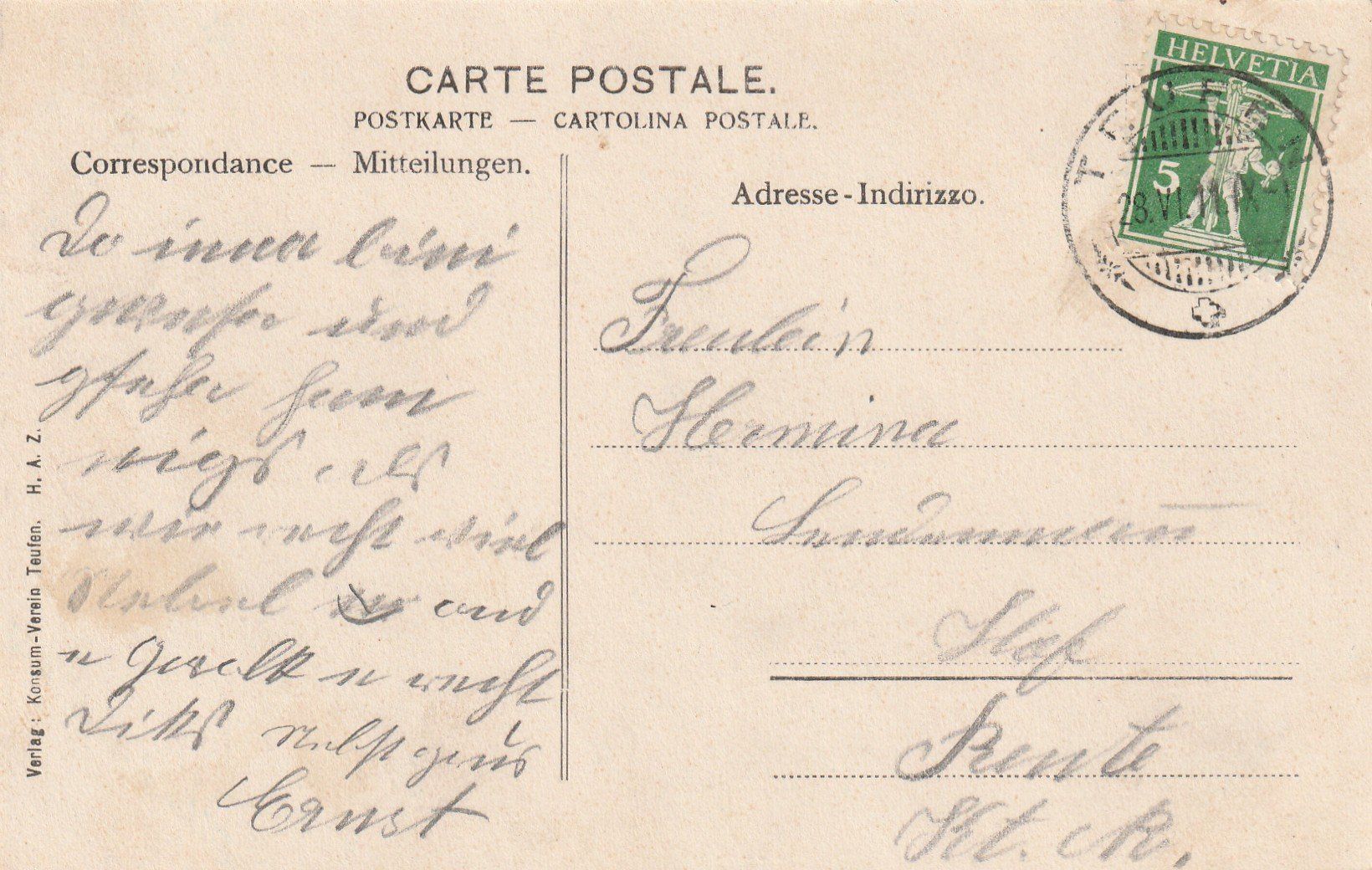 Cartes postales: Teufen – D'occasion à Rorschacherberg par fratovi2 1