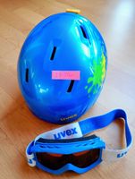 Uvex Skihelm mit Skibrille, blau, Grösse 51-55cm