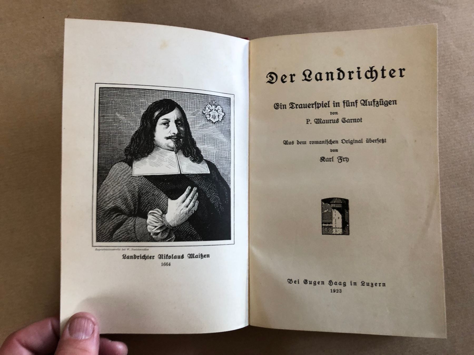 Libri: P. Maurus Carnot: Der Landrichter. – Usato da Zürich venduto da allp 1
