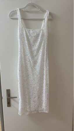 Glitzerndes Sommerkleid, weiss, Grösse S, neuwertig!