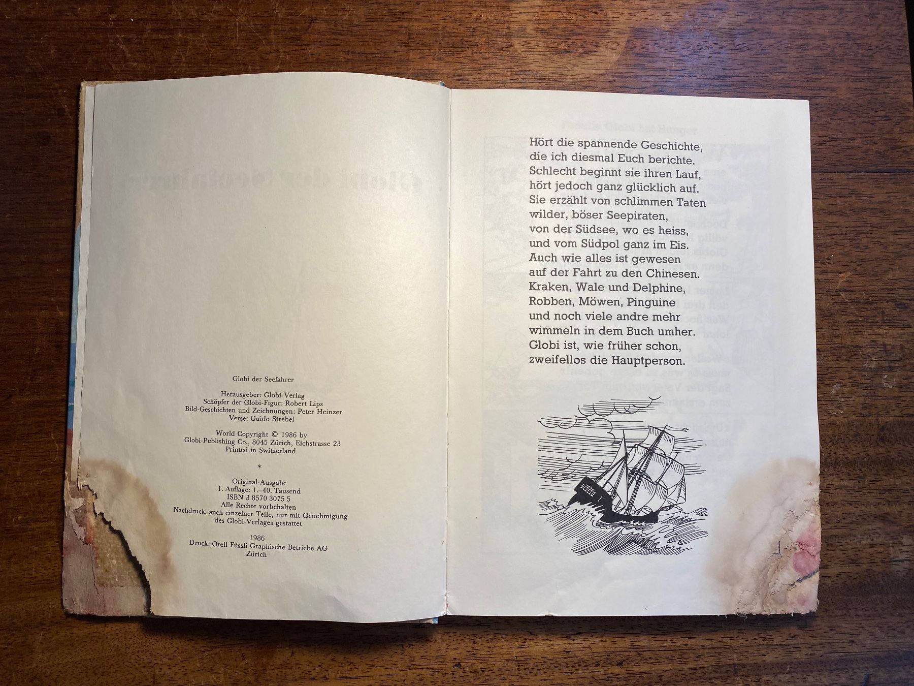 Libri: Globi der Seefahrer, 1.Auflage von 1986, – Usato da Zäziwil venduto da meri79. 2