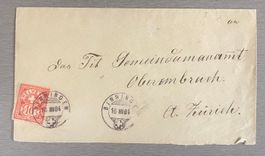 CH 1864 Brief an Gemeindamanamt Oberembrach/Stpl. Binningen