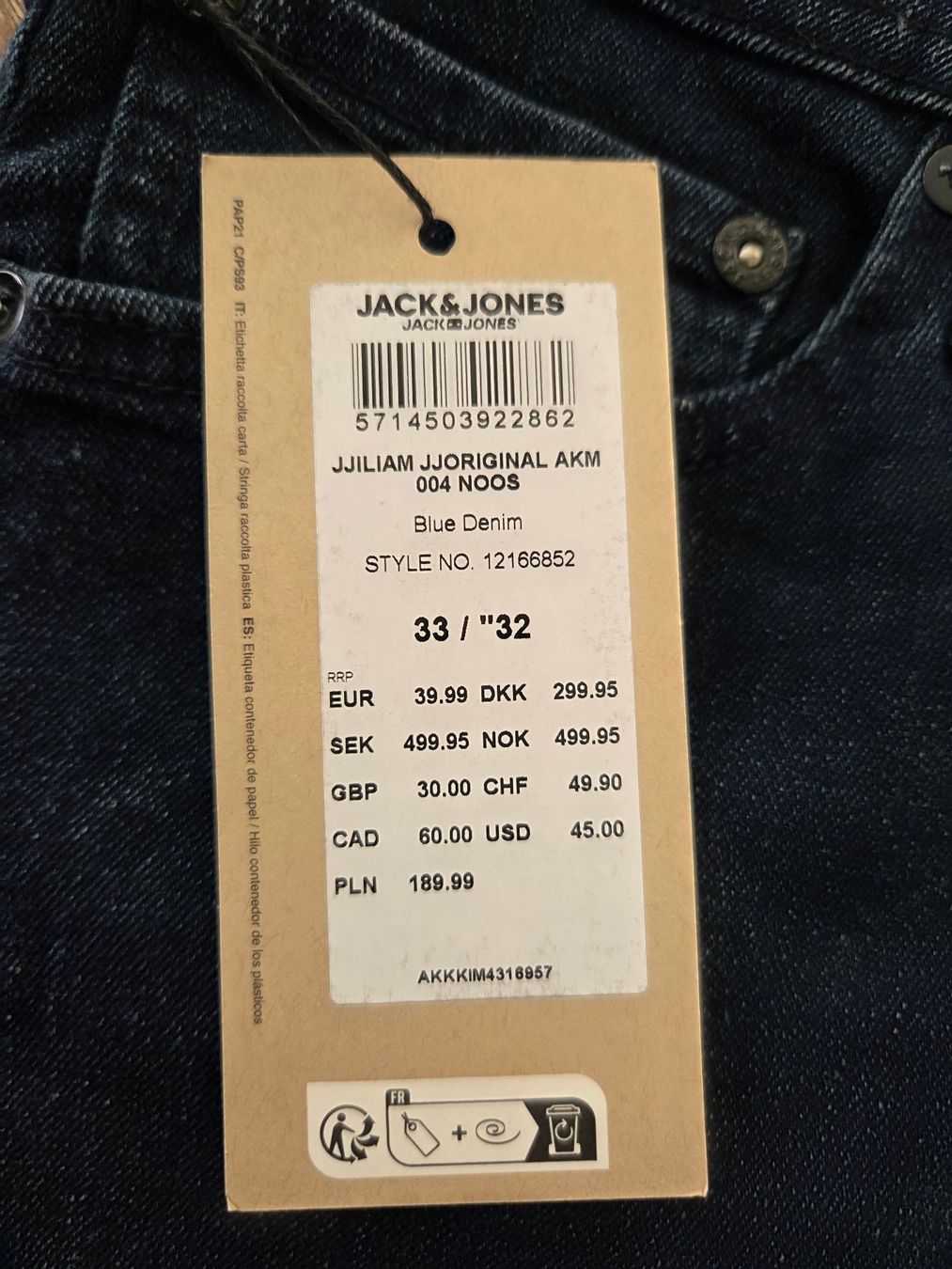 Jack & Jones Jeans: Jack & Jones Skinny Jeans 33/32 – Nuovo (secondo la descrizione) da Zermatt venduto da Bschitter 1
