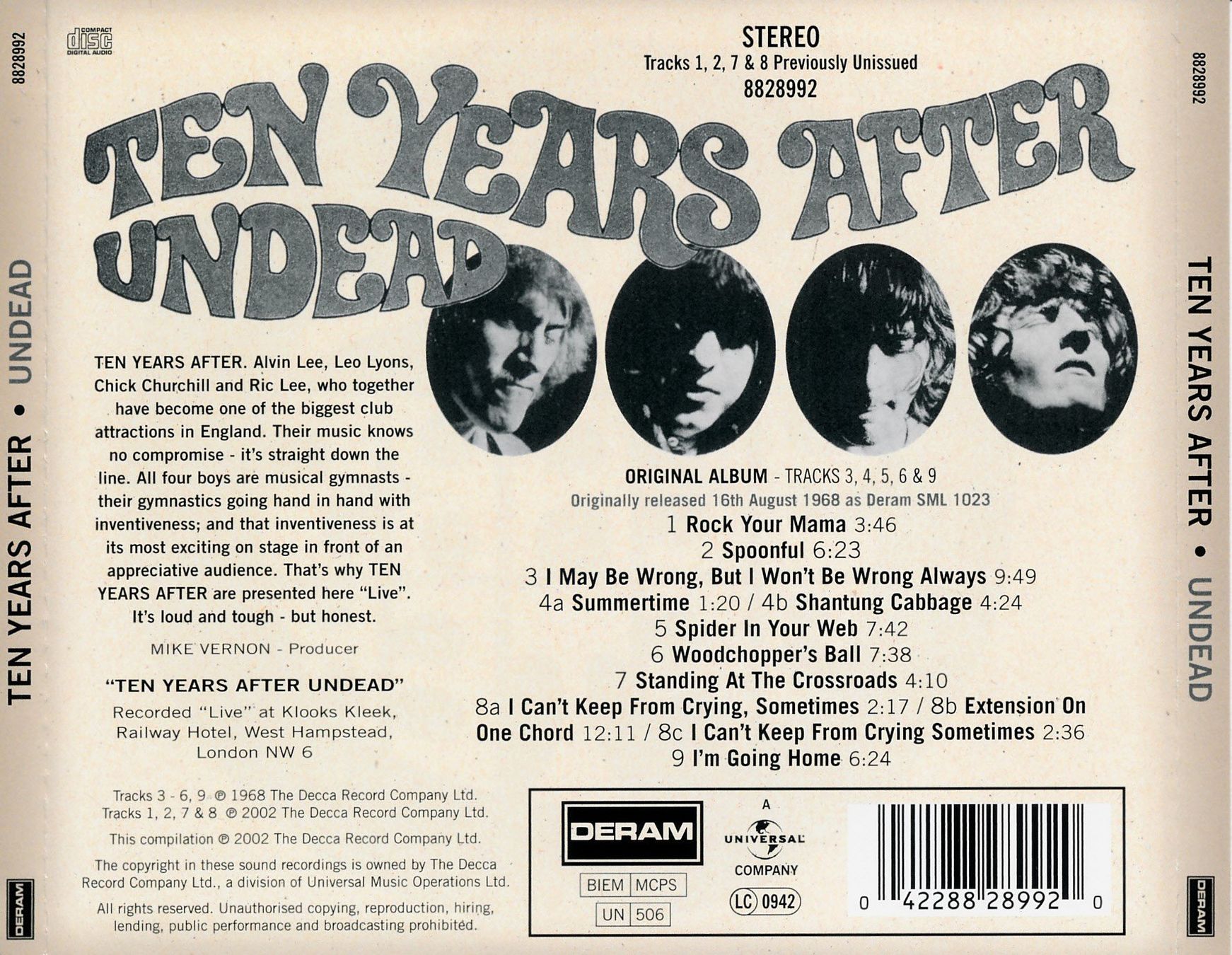TEN YEARS AFTER - UNDEAD (CD mit Bonustracks neuwertig) (Neu (gemäss ...