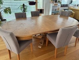 Holztisch mit Einlegeplatten 