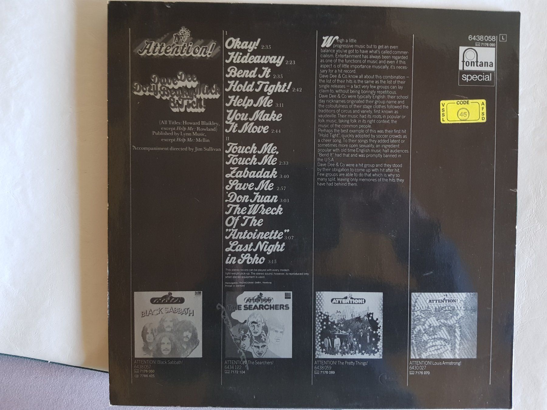 Dischi in vinile: LP - Attention! Dave Dee, Dozy, Beaky, Mick & Tich - 1973 – Usato da Walterswil BE venduto da Lonitti 1