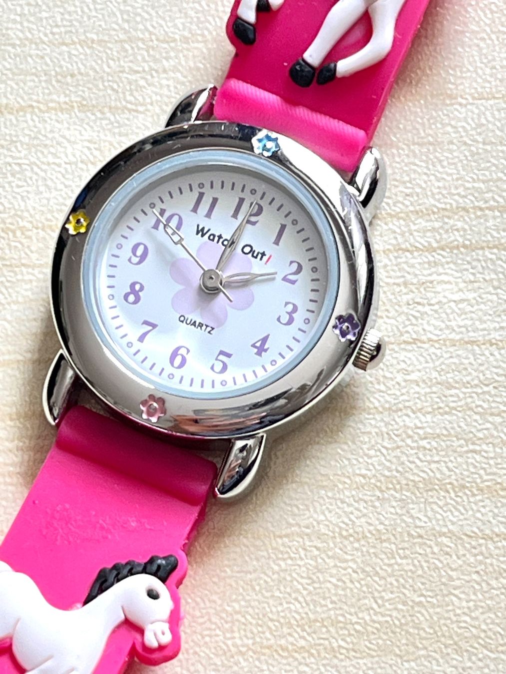 Orologi: Pinke Kinderuhr mit Pferden – Usato da Grenchen venduto da chththl