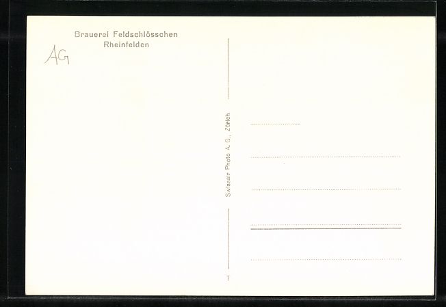 Ansichtskarten: Rheinfelden, Brauerei Feldschlösschen a – Gebraucht aus Berlin von bartko-reher 1