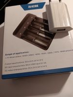 Akkuladegerät 4-fach, 3.7V, mit USB Ladekabel Li-Ion 18650
