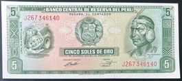 Peru 5 Soles de Oro 1974 - non circ./unz