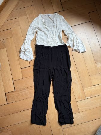 ZARA - Jumpsuit schwarz-weiss M