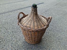 Korbflasche antik alt Deko Vintage Nostalgie Art