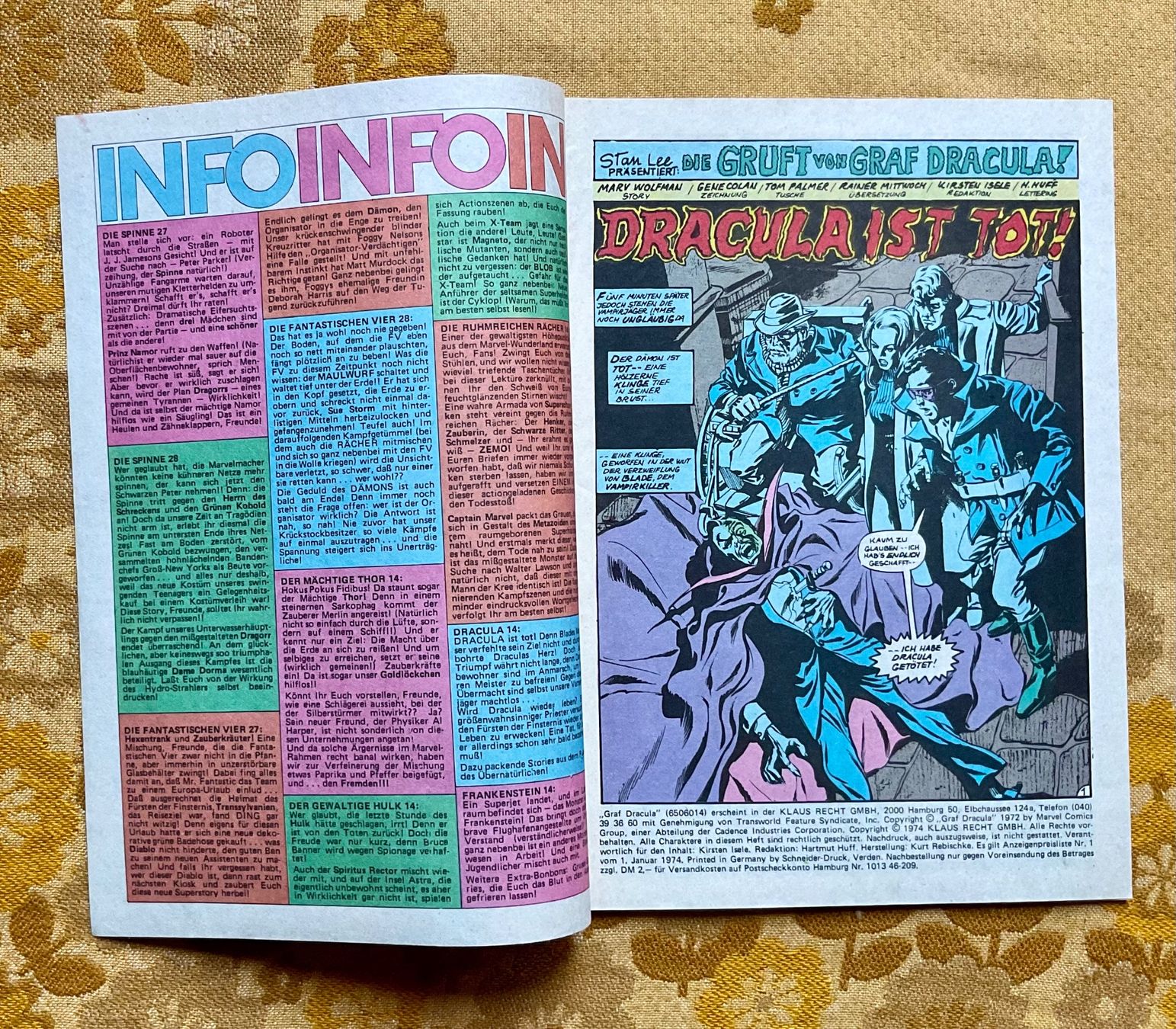 Comics: Graf Dracula Heft Nr 14 von 1974 – Gebraucht aus Endingen von  1